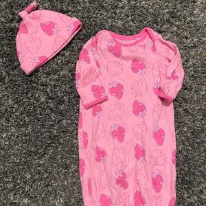 Gymboree Pink Strawberry Nightgown Set